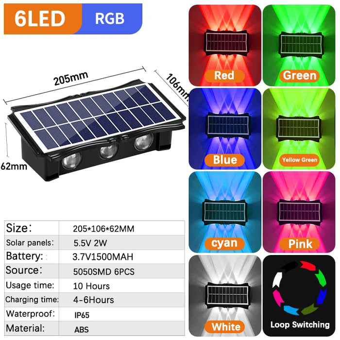 Solar Wall Light – IP65 Waterproof Warm LED for Outdoor Facades - Samanta Factory