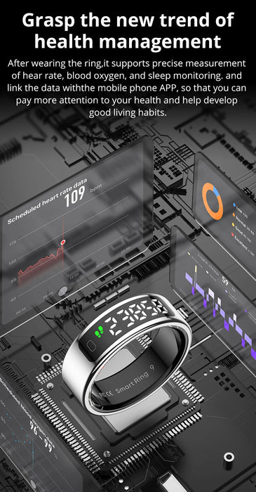 Smart Health Ring – Touchscreen Activity & Wellness Tracker SF