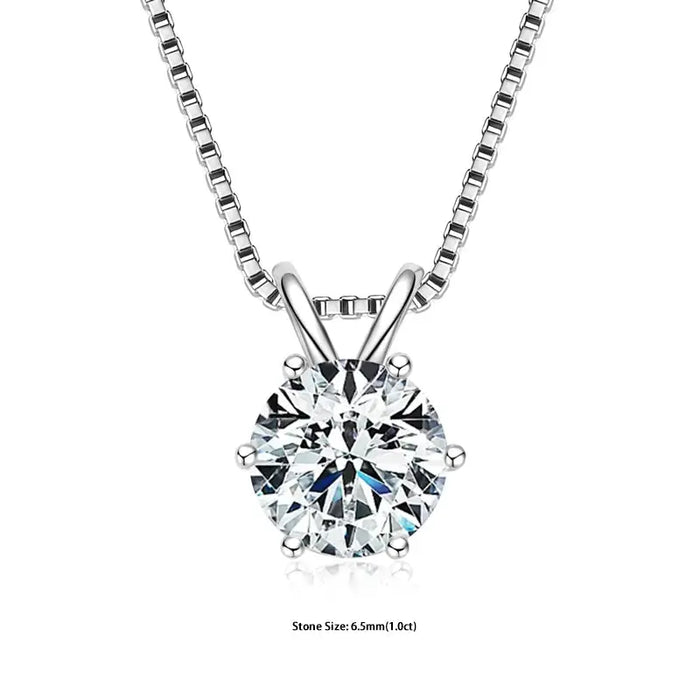 Moissanite Pendant Necklace – D-Color Round Solitaire SF