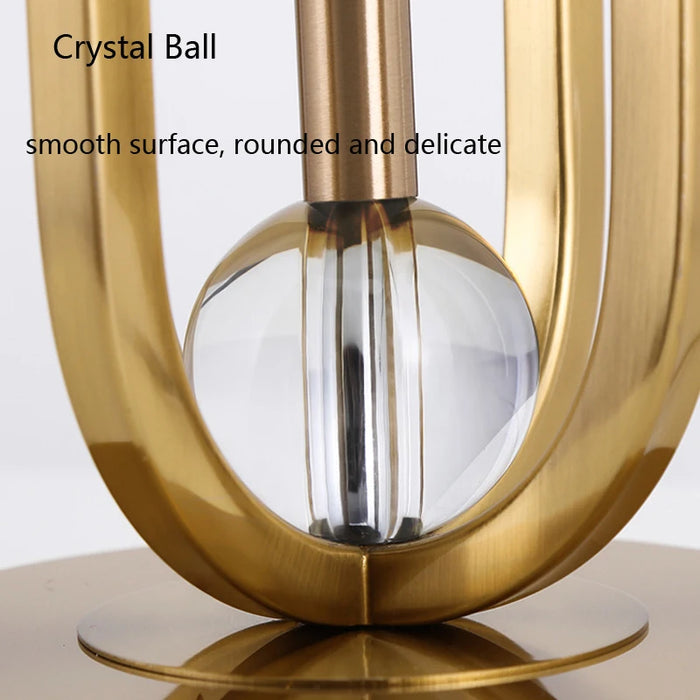 European-Style Bedside Table Lamp – Fabric Shade with Crystal Accent - Samanta Factory