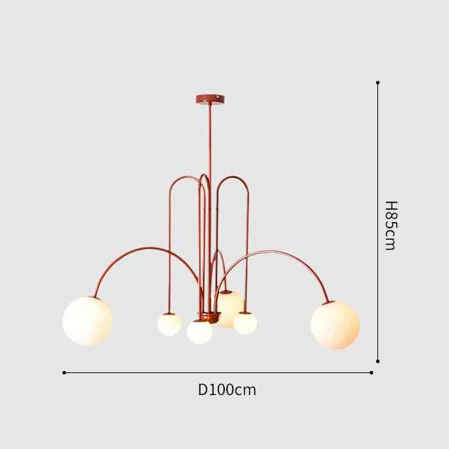 Modern LED Chandelier – Frosted Glass Pendant Light for Elegant Interiors - Samanta Factory