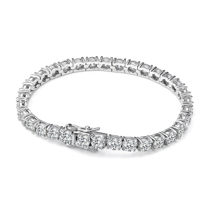 925 Sterling Silver Waterproof Moissanite Bracelet with GRA Certification SF