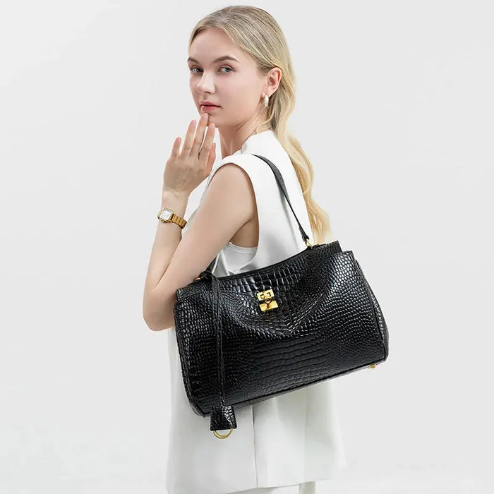 Denim Shoulder Bag - Soft Casual Tote Design SF