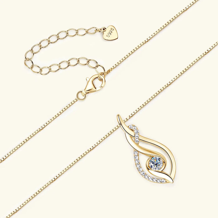 Moissanite Pendant Necklace – D Color VVS1 Twisted Design SF