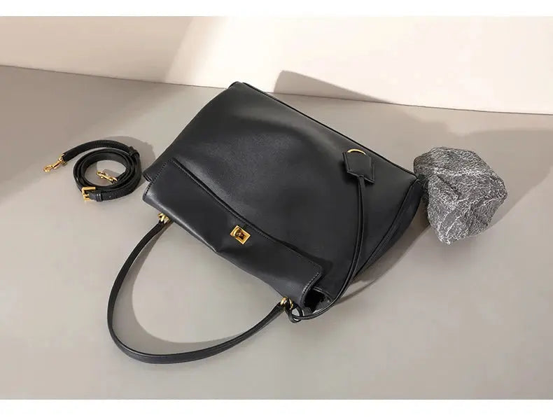 Leather Satchel Bag - Soft Casual Carry SF