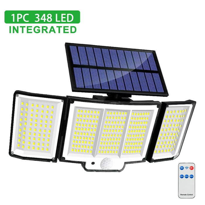 Solar Security Light – 3-Head Motion Sensor with Super Bright 348 LEDs - Samanta Factory