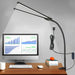 Double-head LED desk lamp with flexible gooseneck, button control, and adjustable color temperature for modern home and office lighting