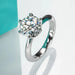 925 Sterling Silver 18K Gold Plated Classic Prong-Set Moissanite Ring SF