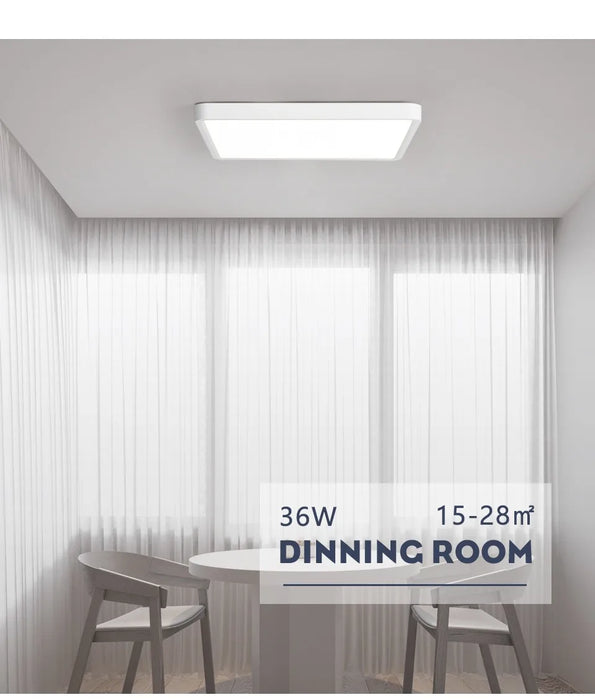 MARPOU Tuya Smart LED Ceiling Lamp Wood Grain App Voice Control Alexa/Google Remote Control Square Ceiling Lights Living Room - Samanta Factory