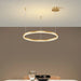 Modern LED Pendant Light – Gold Aluminum Chandelier with Remote Control - Samanta Factory
