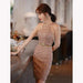 Sequin Mini Dress – Halter Neck & Slim Fit - Samanta Factory