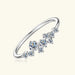 Moissanite Jewelry Set – 925 Sterling Silver Cluster Necklace & Ring SF
