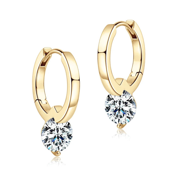 Moissanite Hoop Earrings – 1.0CT VVS1 D-E Color Sterling Silver SF