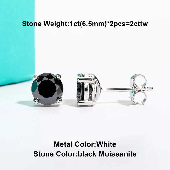 10K Gold Post Moissanite Stud Earrings with GRA Certificate SF