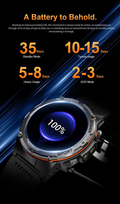 Outdoor Sports Smartwatch – 1.39″ AMOLED, GPS & Swimming Mode SF