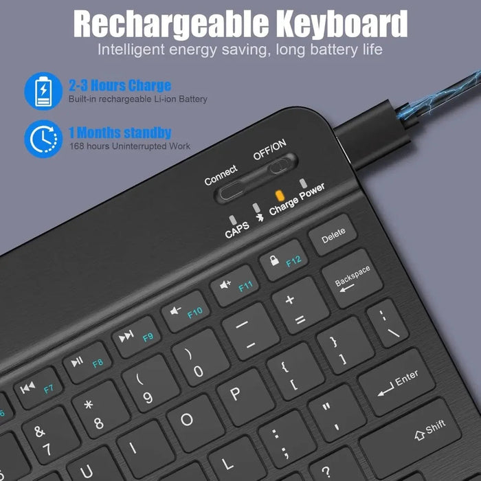 Bluetooth Tablet Keyboard – 7" & 10" Wireless Keyboard for iPad, Android & Windows SF