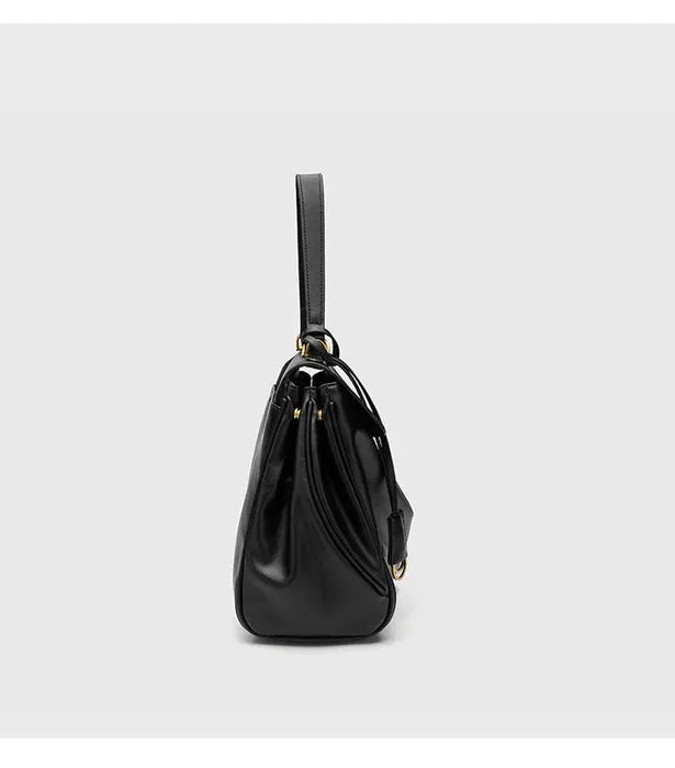 Microfiber Leather Shoulder Bag – Large Square with Lock SF