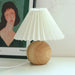 Korean Table Lamp – Vintage Pleated Fabric Shade with Ceramic Base - Samanta Factory