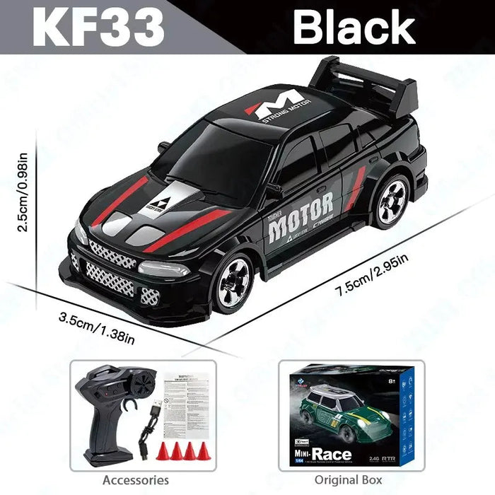 1/64 Mini RC Car – 2.4G 4WD High Speed Drift Remote Control GTR Racing Model SF