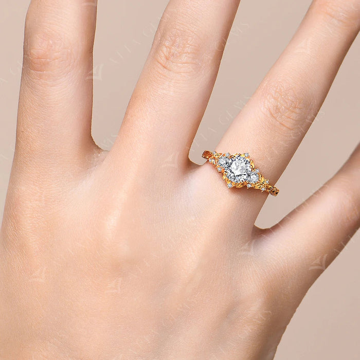 Moissanite Diamond Ring – 1CT D VVS1 Round Cut SF