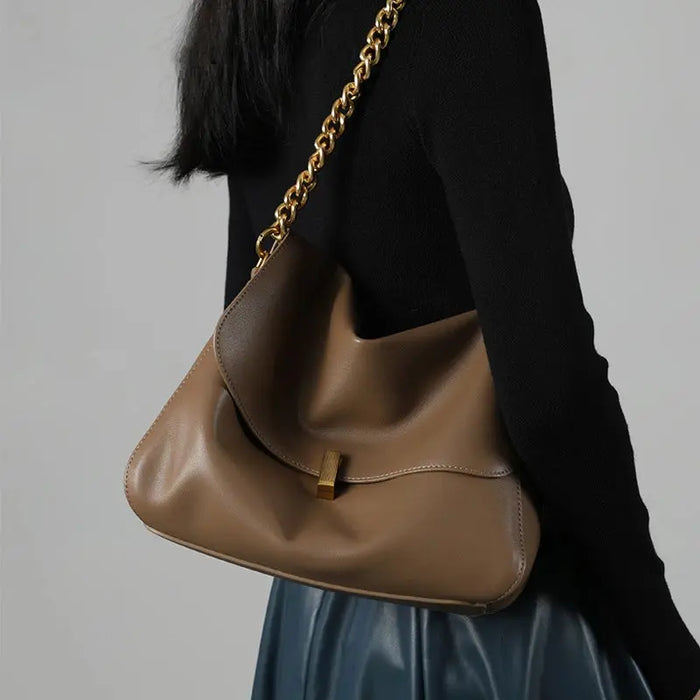 Leather Crossbody Bag - Vintage Soft Flap Style SF