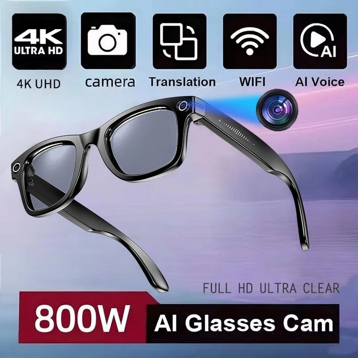 AI Smart Glasses with HD Camera & Translation – Color-Changing Bluetooth Calling Sunglasses SF
