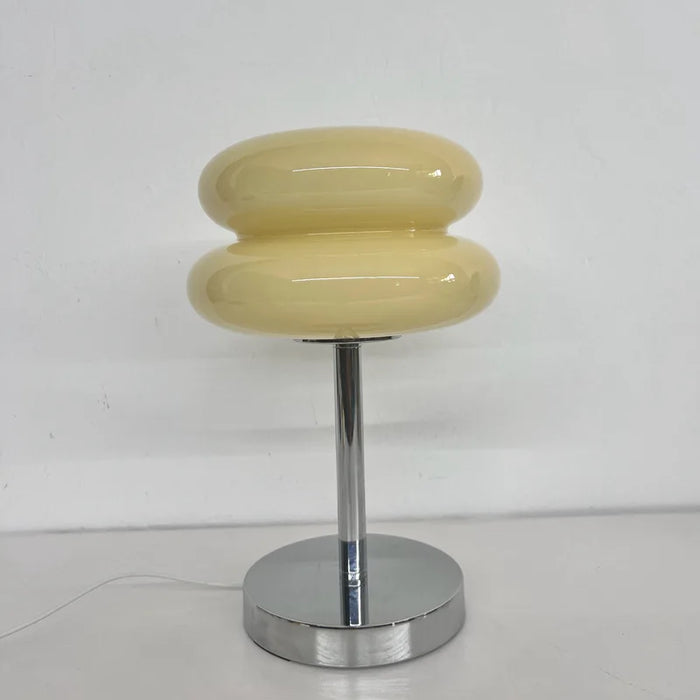 Modern Stained Glass Table Lamp – Touch Control LED Bedside Lighting - Samanta Factory