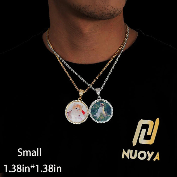 Custom Photo Necklace – Personalized Medallion Picture Pendant Chain SF