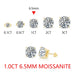 Moissanite Stud Earrings – 2ct D-Color Round Cut SF