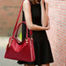 Women's Fur Detail Satchel Bag – PU Leather Patchwork Zipper Handbag SF