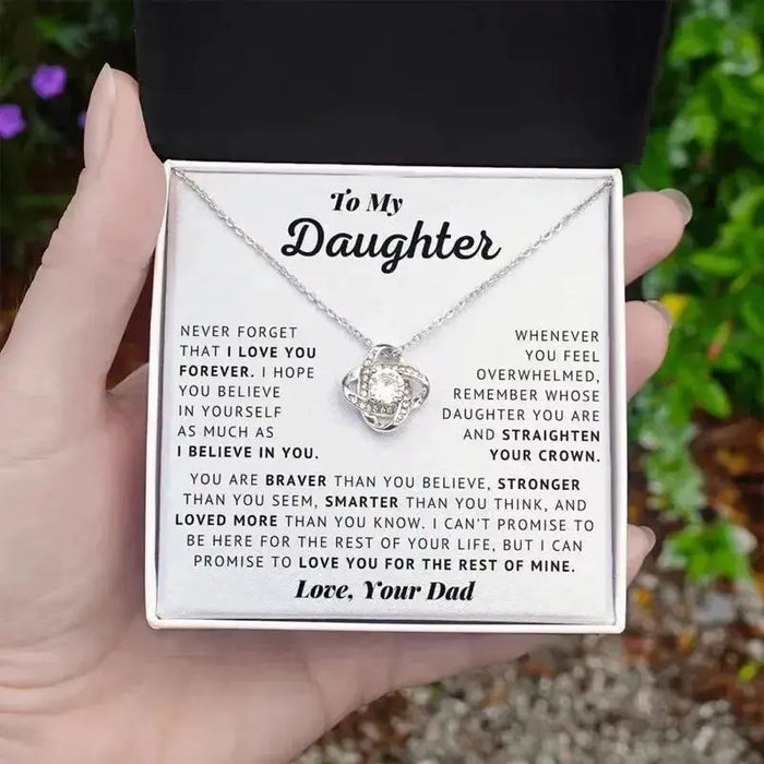 Heart Knot Pendant Necklace – Sparkling Zircon Gift for Daughters SF