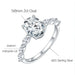 Moissanite Wedding Band – 2ct Oval Cut S925 Silver, Diamond-Tested SF