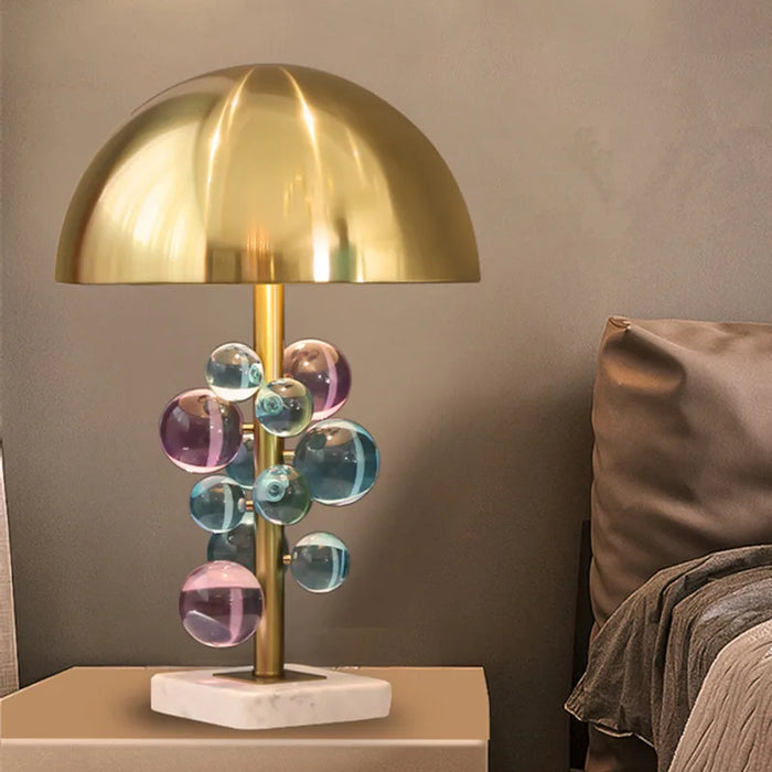 Art Deco Mushroom Lamp – Colourful Glass Globe Design for Table & Floor Lighting - Samanta Factory