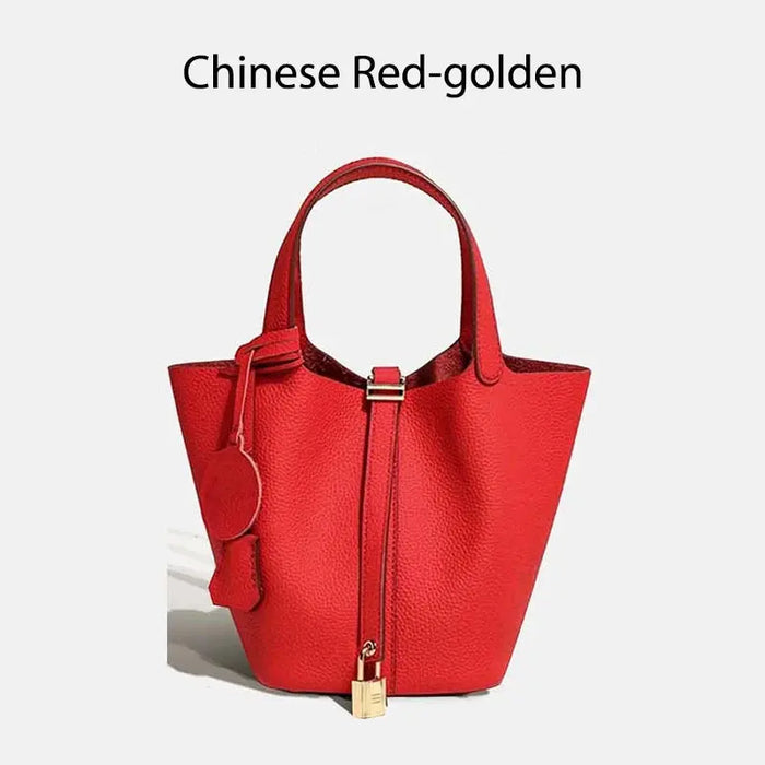 Cowhide Leather Bucket Bag – Soft Fashion for Four Seasons SF