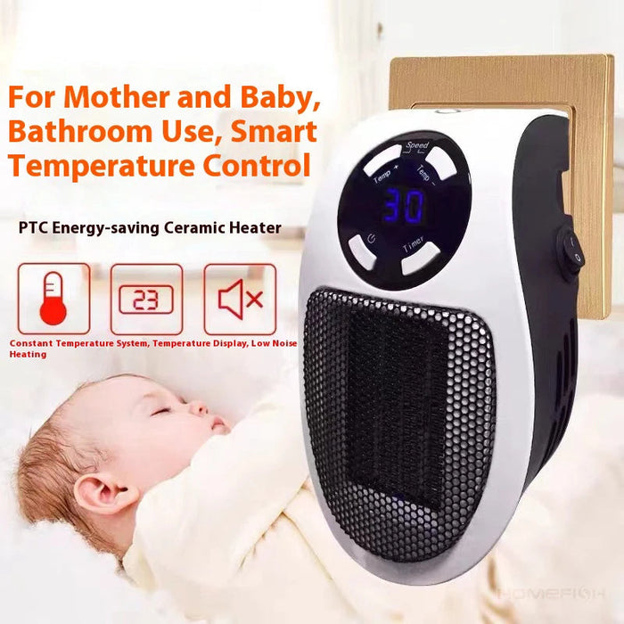 Mini Electric Space Heater – Adjustable Temperature & LED Display Samanta Factory