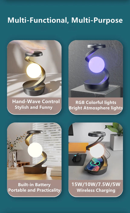 Floating Table Lamp – Hand-Wave Control & RGB Night Light Sf