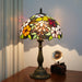 Tiffany Style Table Lamp – Handcrafted Stained Glass with Vintage Metal Base - Samanta Factory