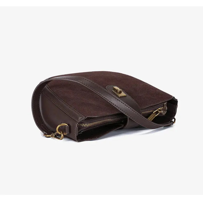 Cow Leather Shoulder Bag – Soft Half Moon Shape SF