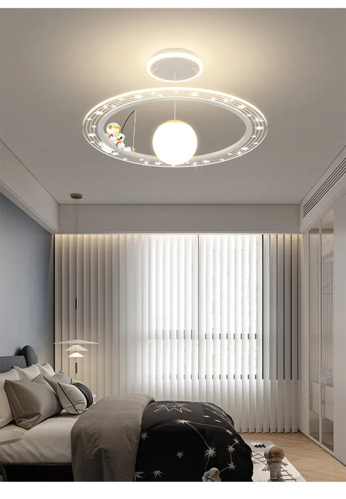 Modern Flush Mount LED Chandelier – Remote-Control Dimmable Ceiling Light - Samanta Factory