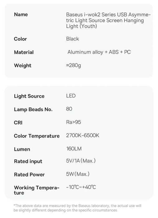 Baseus Screen Light Desk Lamp Computer Light Screen Hanging Light New Table Lamp LCD Monitor Laptop Light USB Study Read Lamp - Samanta Factory