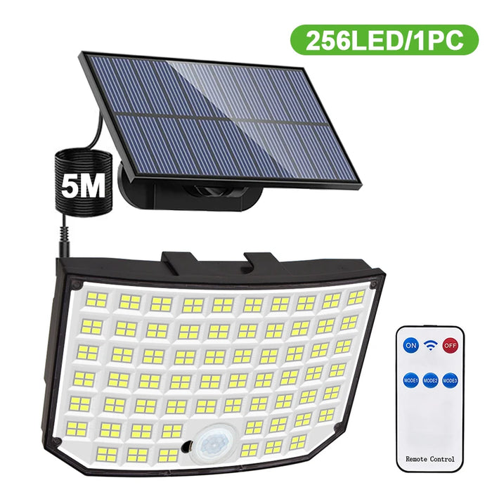 Solar Security Light – 3-Head Motion Sensor with Super Bright 348 LEDs - Samanta Factory