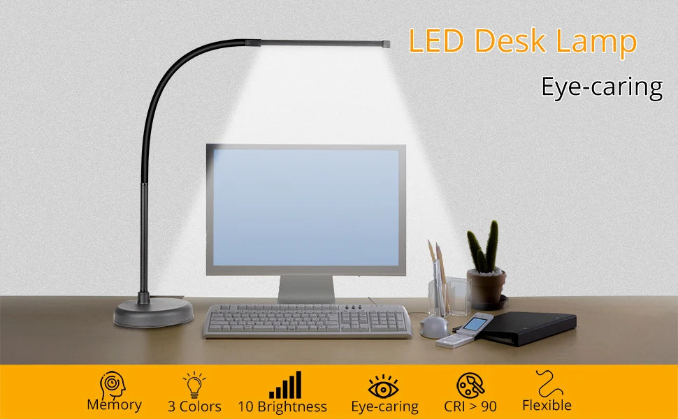 A LOOPITYS LED Desk Lamp, Swing Arm Architect Task Lamp with Long Flexible Gooseneck, 3 Color Modes, and USB Adapter - Samanta Factory