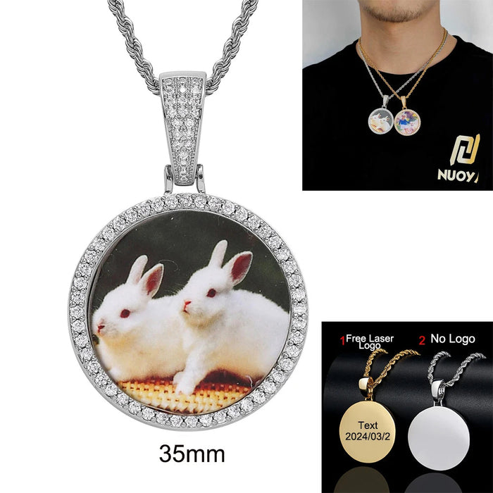 Custom Photo Necklace – Personalized Medallion Picture Pendant Chain SF