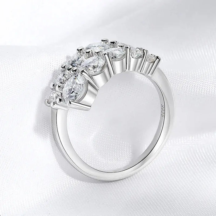 Moissanite Bridal Ring – D-Color VVS1 Round Cut in 925 Sterling Silver SF