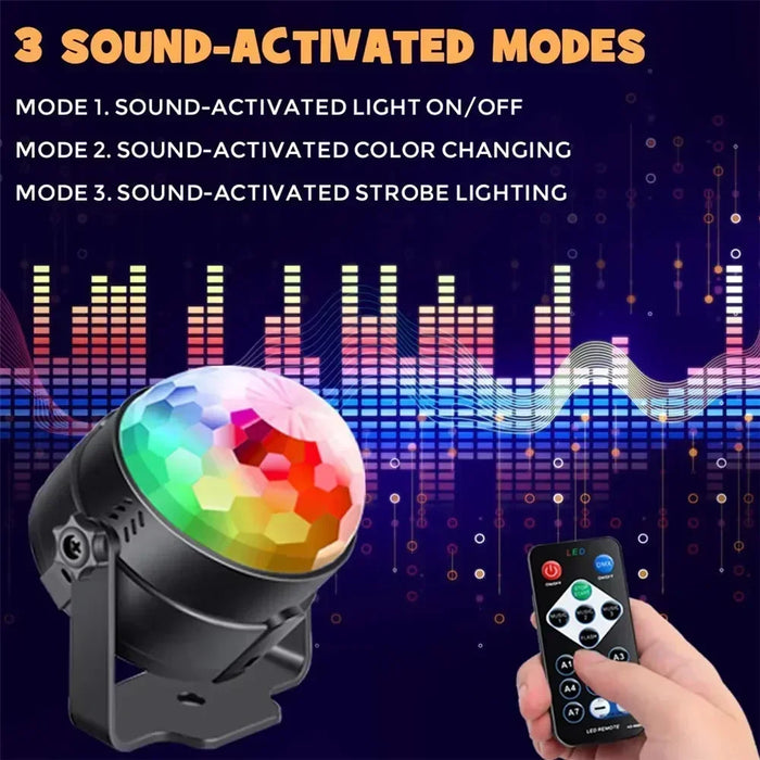 Portable RGB Stage Light with 7 Modes, Remote Control & Music-Sync Effects - Samanta Factory