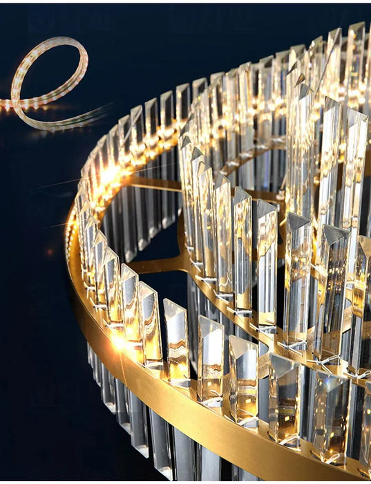 Modern Luxury LED Crystal Chandelier – Dimmable Remote-Controlled Ceiling Light - Samanta Factory
