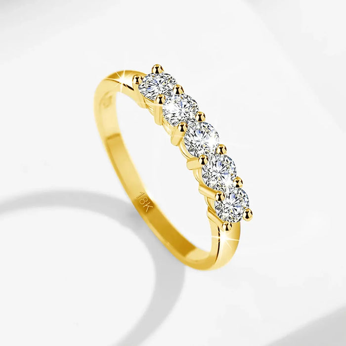 18K Gold Moissanite Wedding Ring – D-Color VVS1 Certified Stone SF