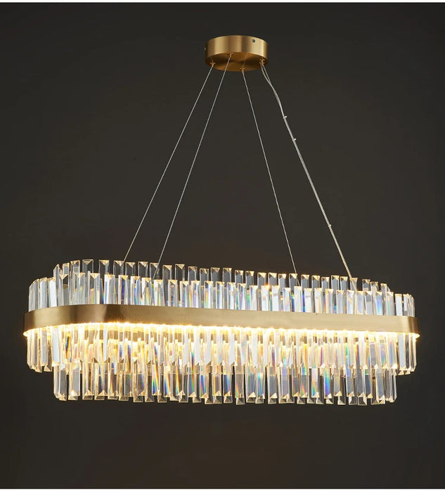 Modern Luxury LED Crystal Chandelier – Dimmable Remote-Controlled Ceiling Light - Samanta Factory