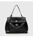Microfiber Leather Shoulder Bag – Large Square with Lock SF