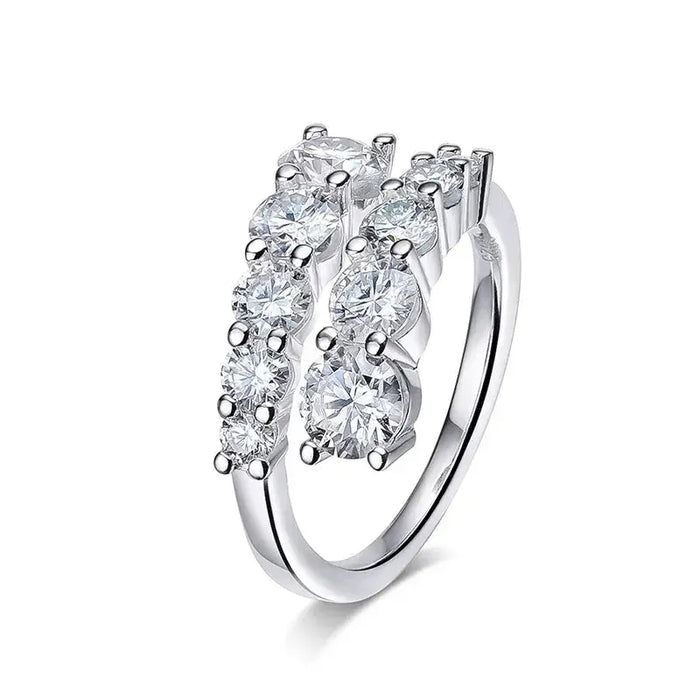 Moissanite Bridal Ring – D-Color VVS1 Round Cut in 925 Sterling Silver SF